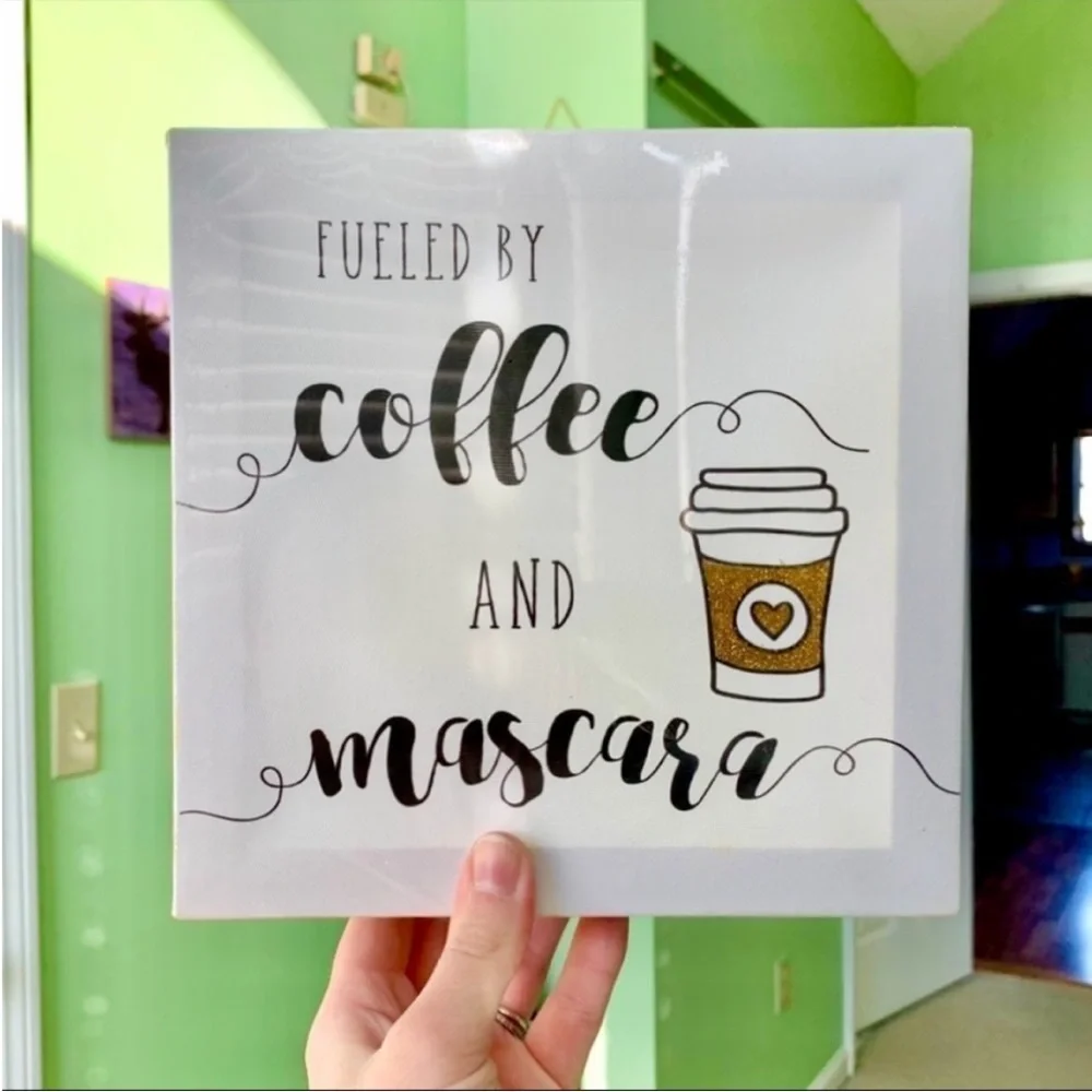Coffee + Make up Lovers Thick Canvas Wall Decor for Vanity